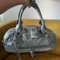 Vintage Chloé Paddington Zippy Satchel Bag in Grey Blue Leather