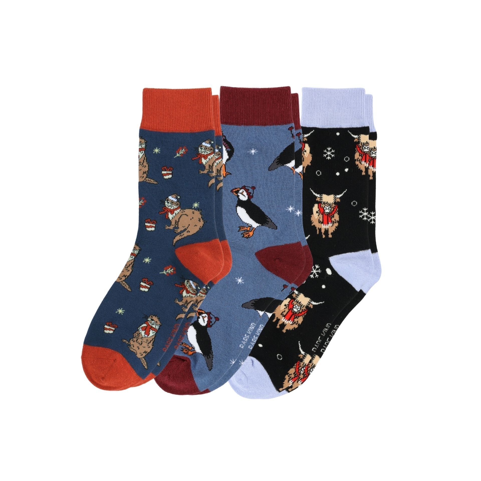 Bare Kind Christmas Stocking Blue Bamboo Socks | 3 Pack