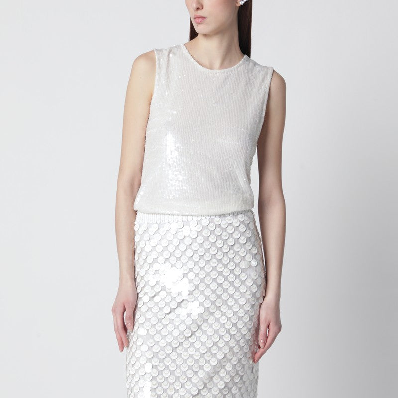 White sequin top