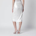Cream sequin pencil skirt