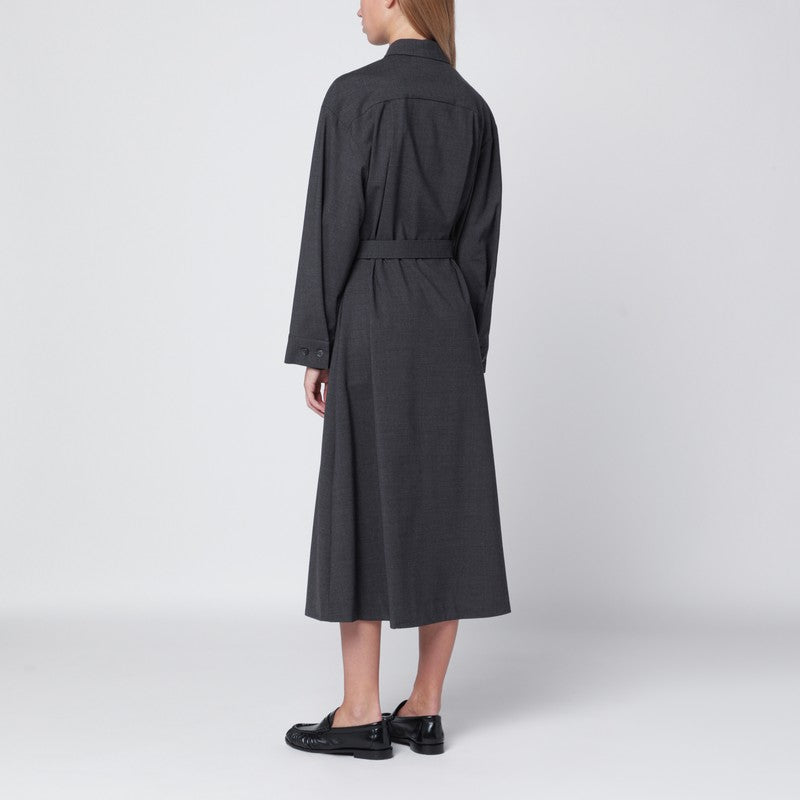 Anthracite grey belted shirt dress