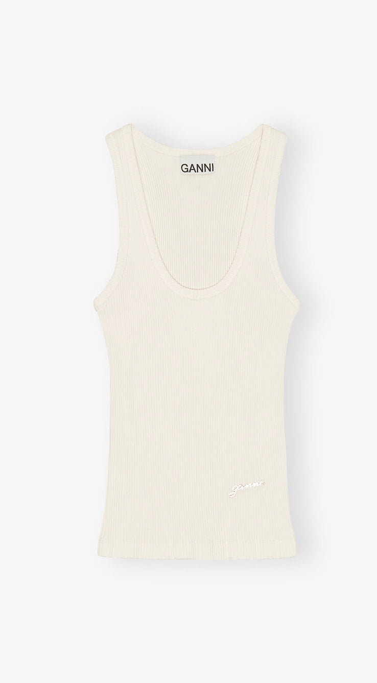 Ganni Heavy Rib Jersey Tank Top