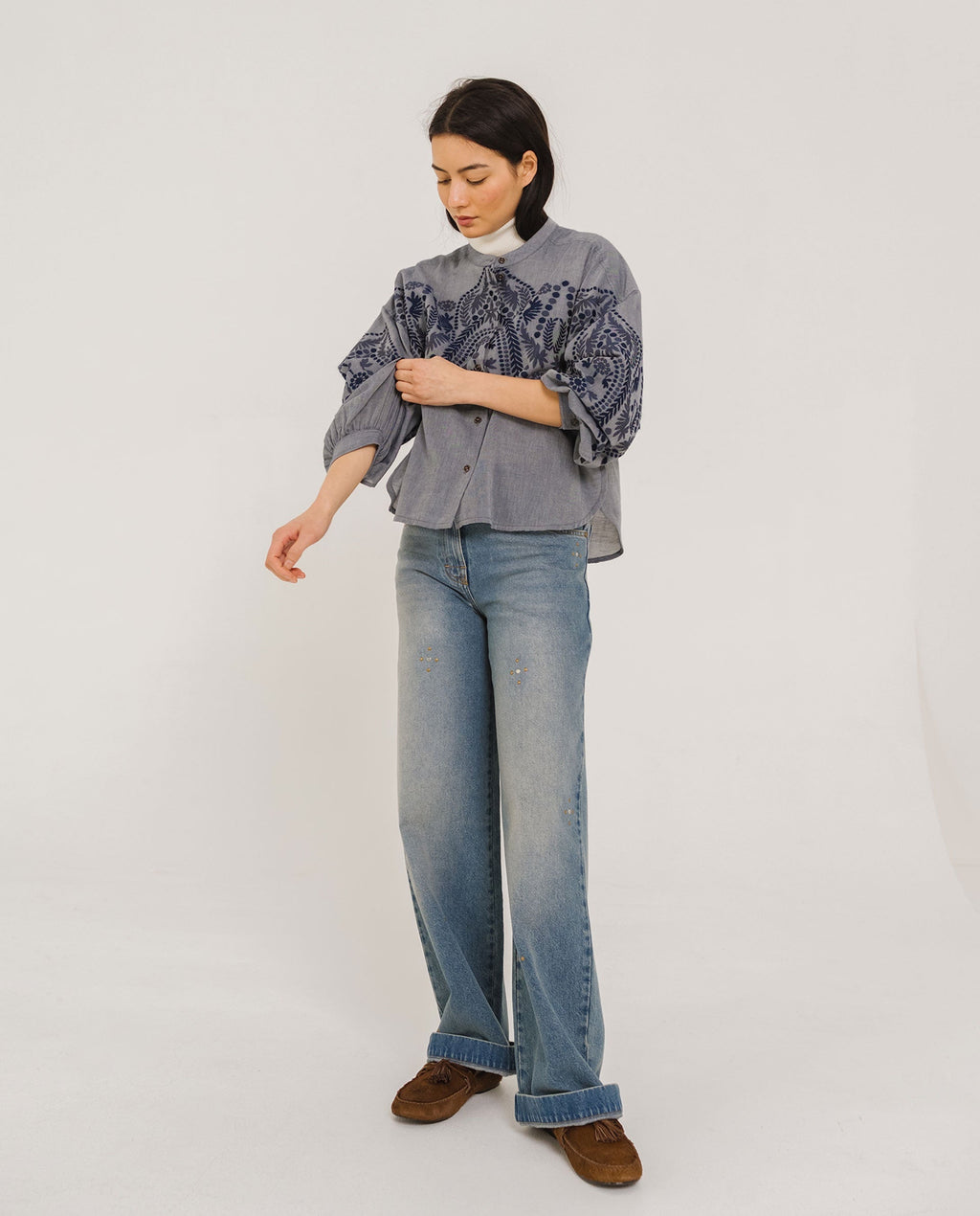Tinsels Doha Lou Blouse in Navy