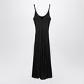 Black silk dress with knotted waist