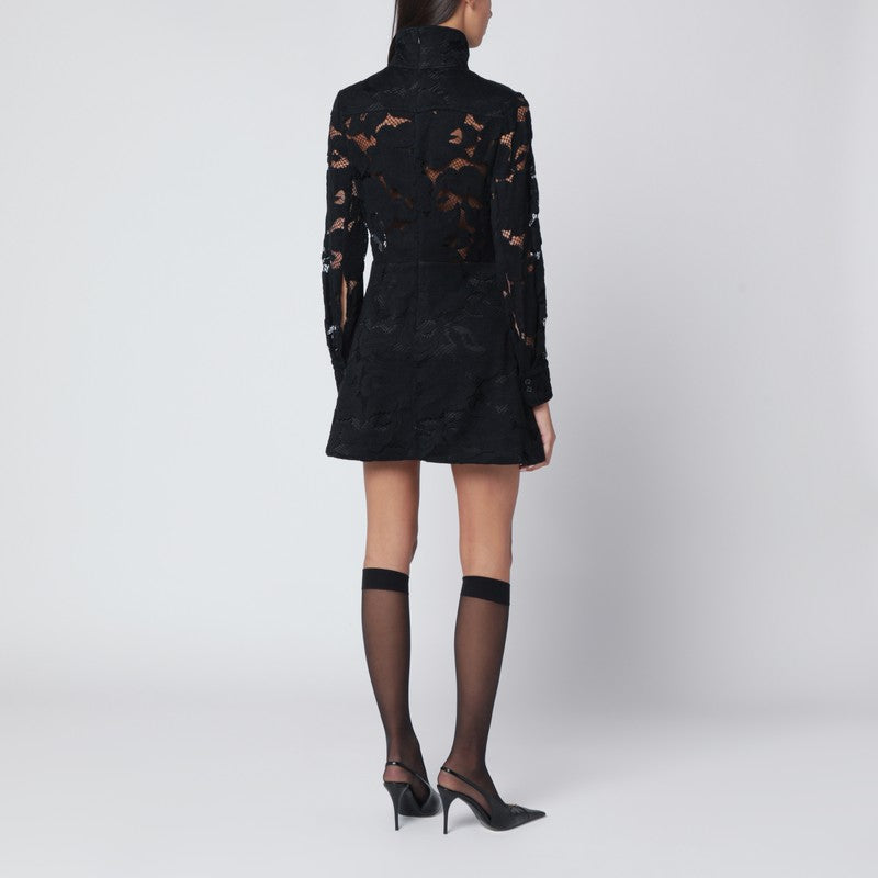 Black mini dress with buckle collar