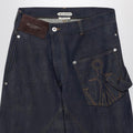 Indigo twisted-denim jeans