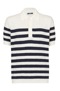 STRIPED KNIT POLO SHIRT WITH MONOGRAM