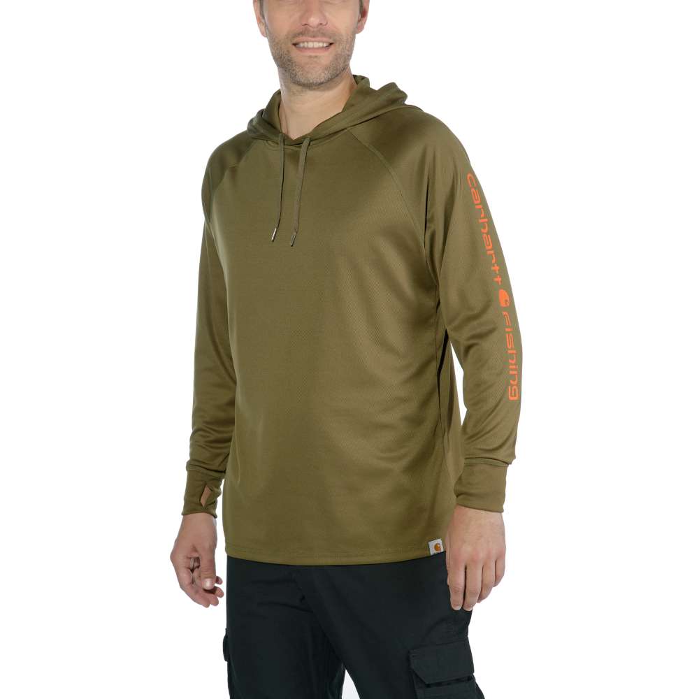 Carhartt 103572 Carhartt Force Fishing Graphic Long-Sleeve Hooded T-Shirt