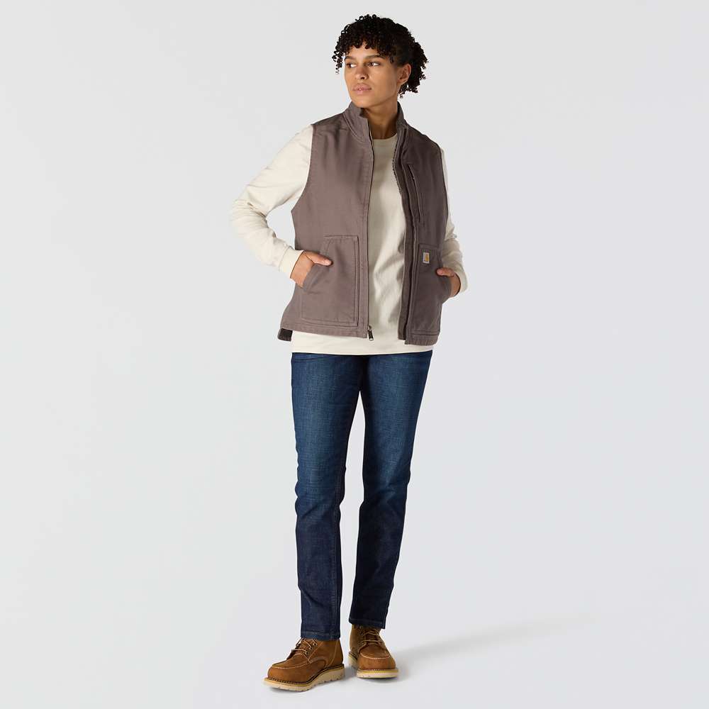 Carhartt 104224 Women's Washed Duck Mock Neck Gilet Bodywarmer