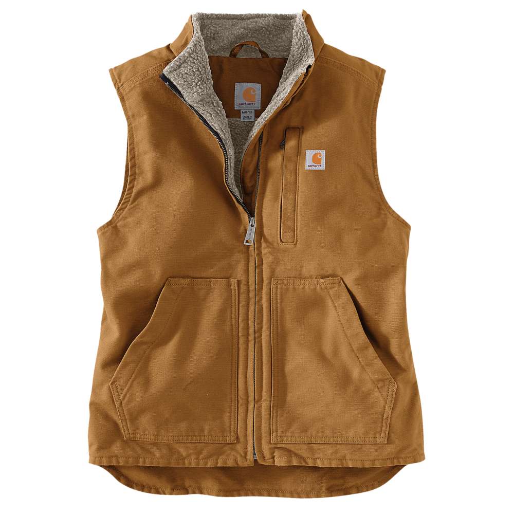 Carhartt 104224 Women's Washed Duck Mock Neck Gilet Bodywarmer Carhartt Brown / XS