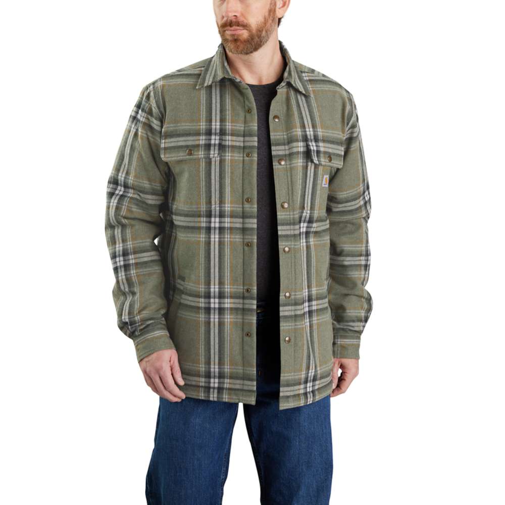 Carhartt 105430 Relaxed Fit Heavyweight Flannel Sherpa-Lined Shirt Jac