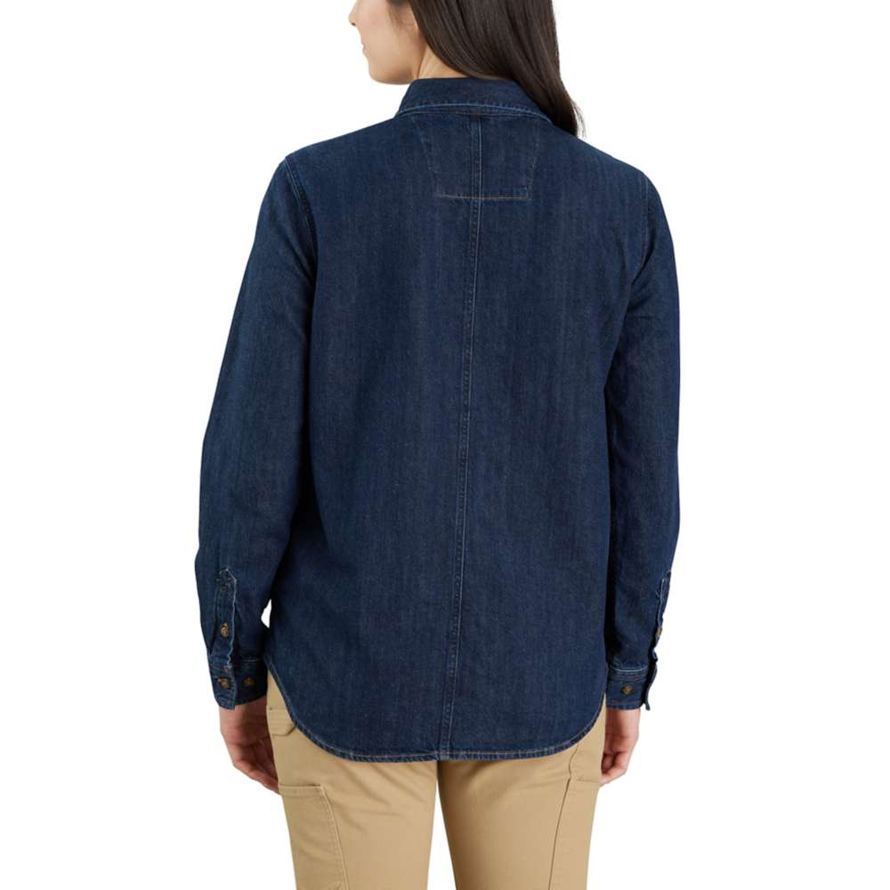 Carhartt 105492 Women's Relaxed Fit Midweight Denim Long-Sleeve Shirt