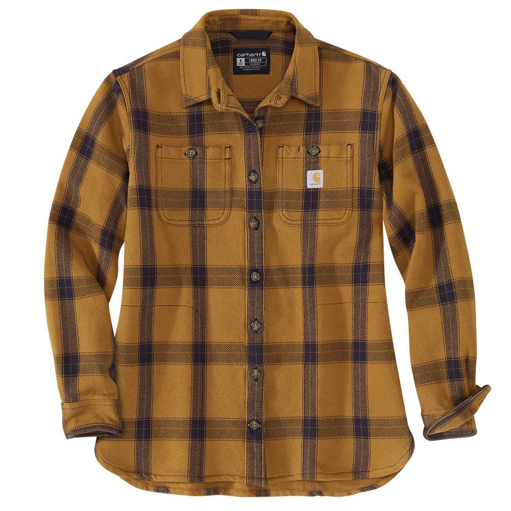 Carhartt 105576 Women's Loose Fit Heavyweight Twill Long-Sleeve Plaid Shirt