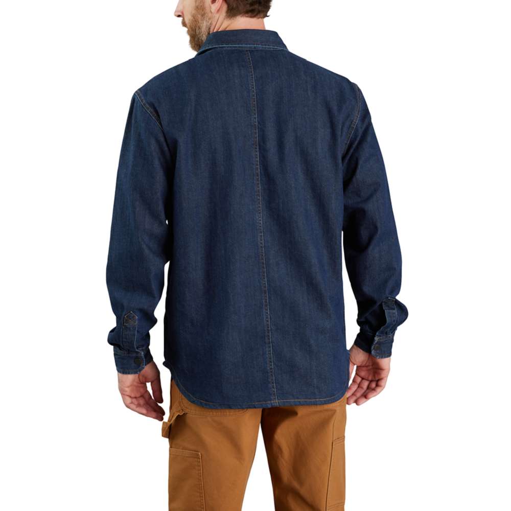 Carhartt 105605 Relaxed Fit Denim Fleece Lined Press-Stud Front Shirt