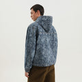 Denim marbled zip hoodie