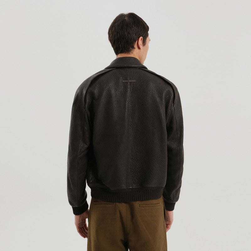 Brown leather jacket