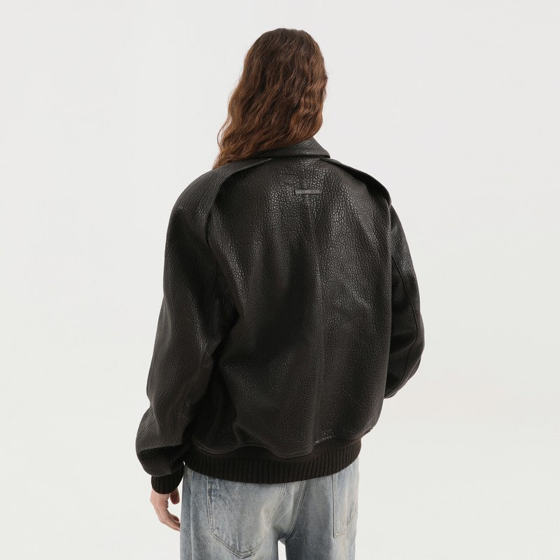 Brown leather jacket