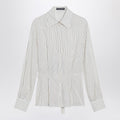 White pinstriped shirt in silk and cotton