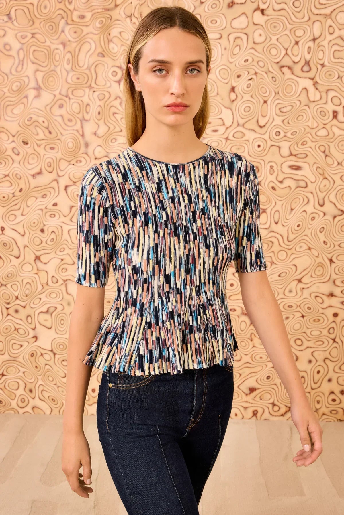 Ulla Johnson Samira Mulitcolor Short Sleeve Top