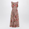 Cotton dress with Bouquet rose print