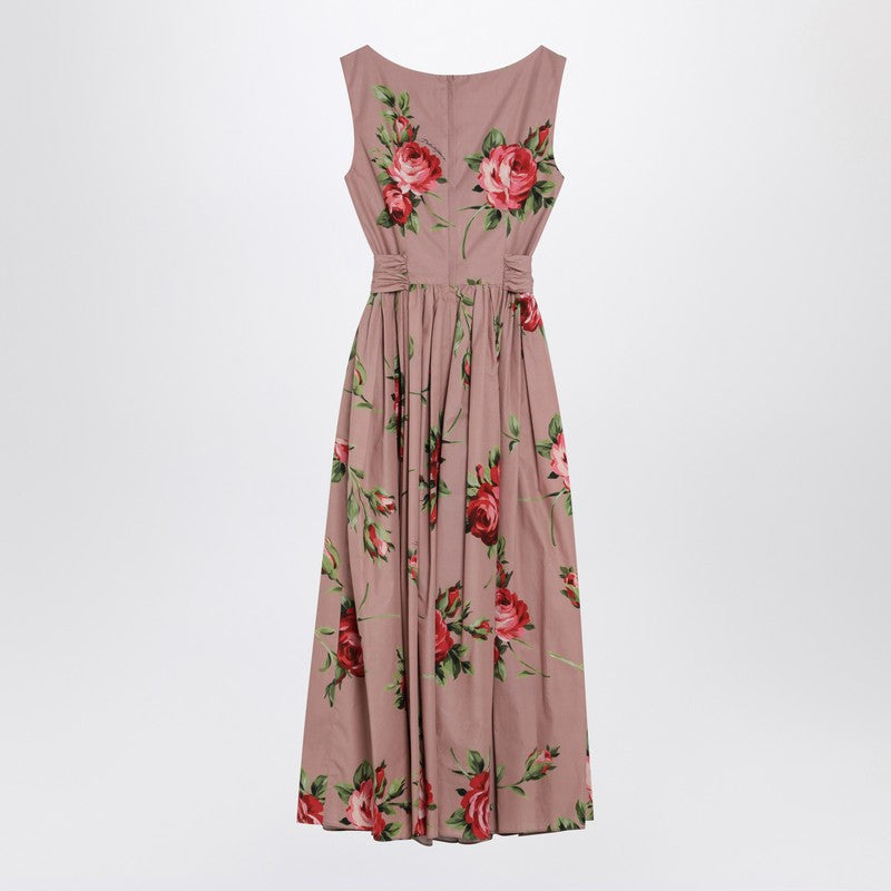 Cotton dress with Bouquet rose print