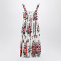 White dress with floral print