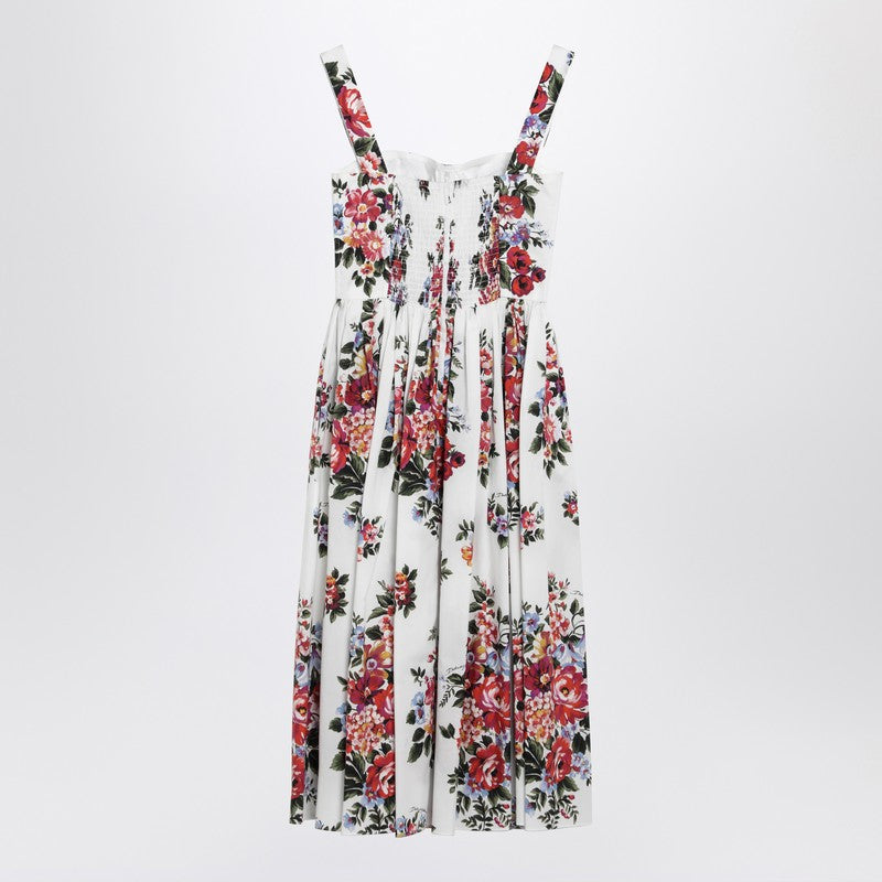 White dress with floral print