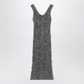 Diagonal print dress in silk blend