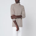 Greige cashmere turtleneck sweater