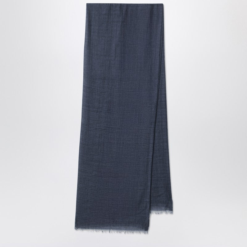 Blue Brina cashmere and silk scarf