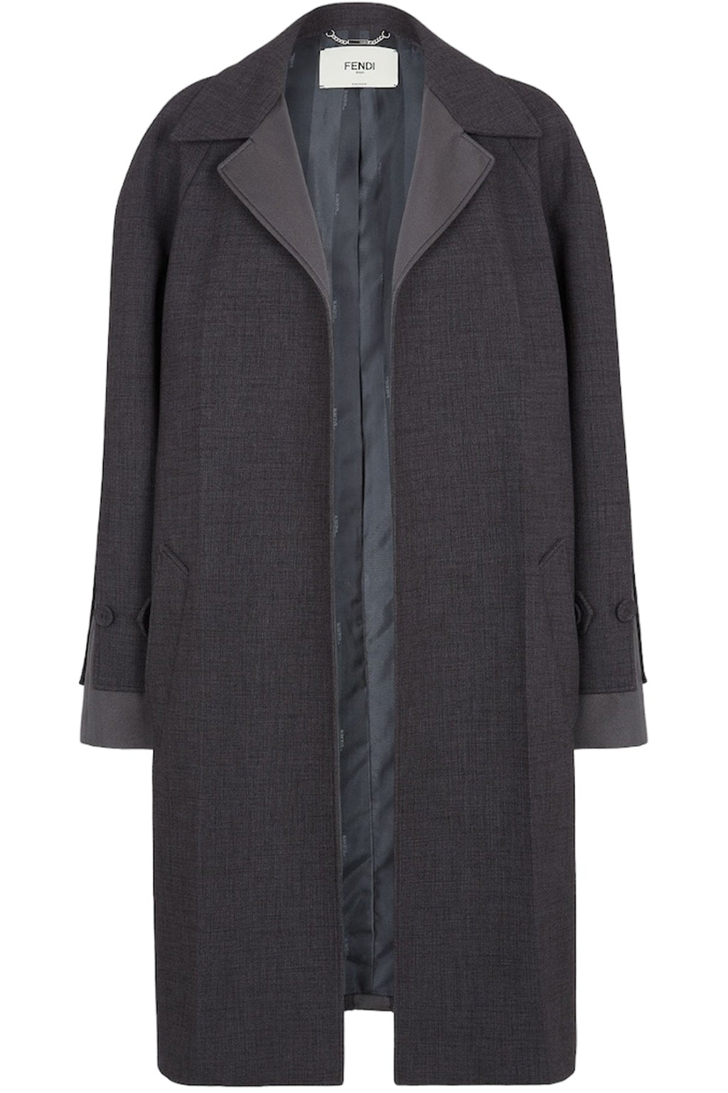 LONG SLEEVE COAT NOTCHED LAPELS