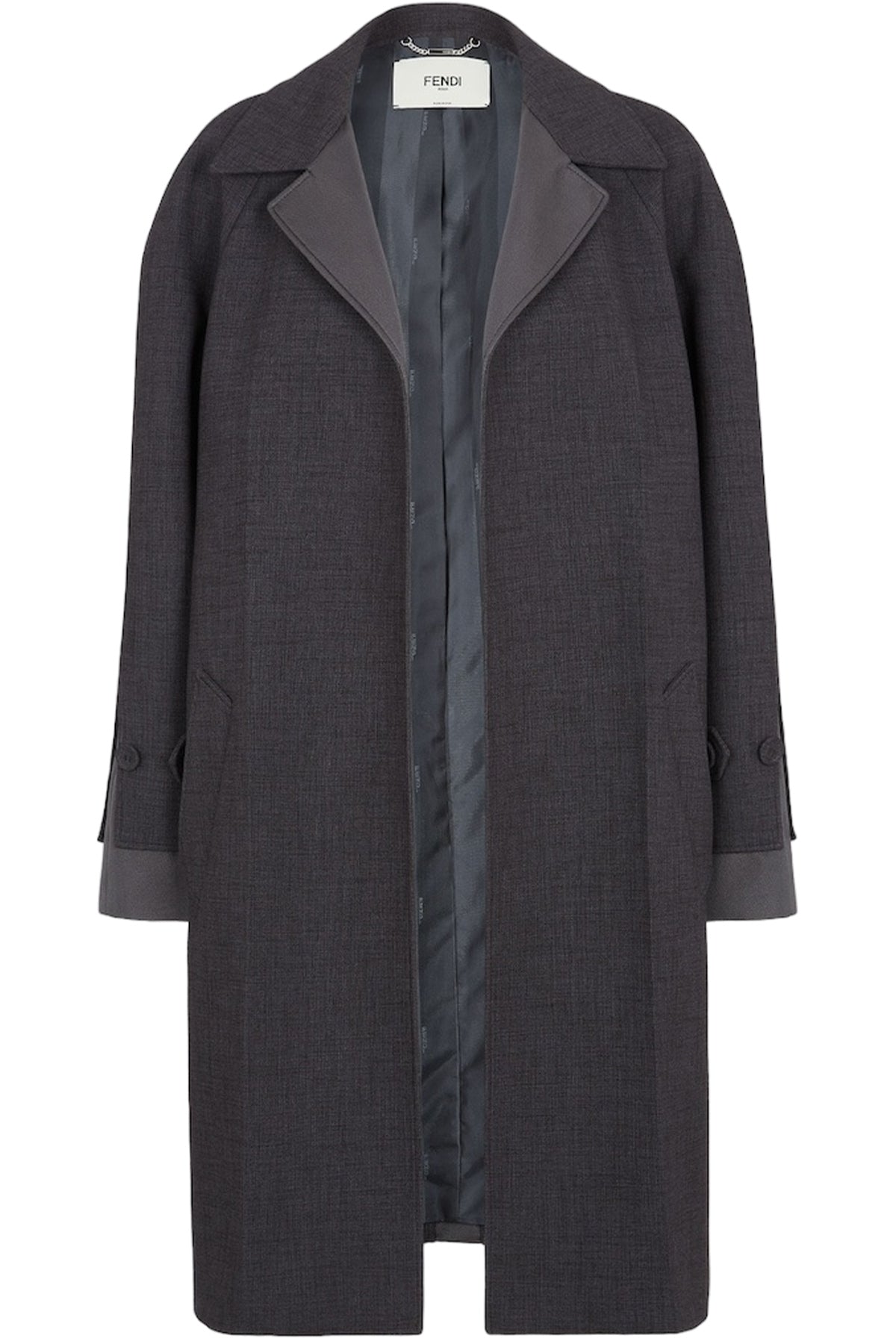 LONG SLEEVE COAT NOTCHED LAPELS