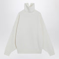 White turtleneck sweater in wool