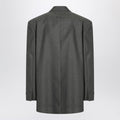 Grey single-breasted wool blazer