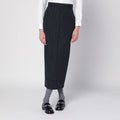 Navy blue pinstriped pencil skirt