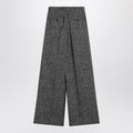 Wide dark grey striped trousers