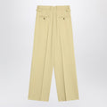 Wide lime-coloured wool trousers