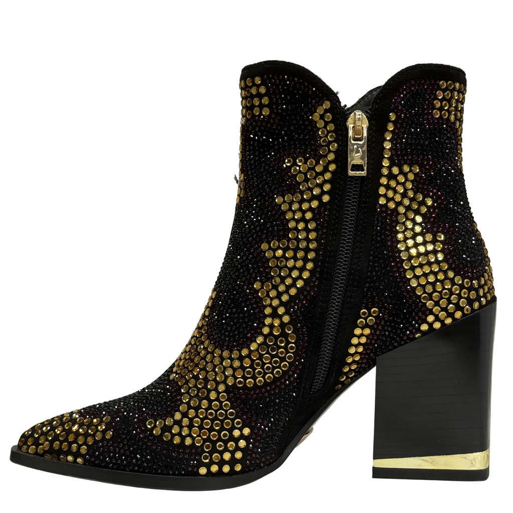Una Healy Womens If I Had A Boat Ankle Boot | Black Bling