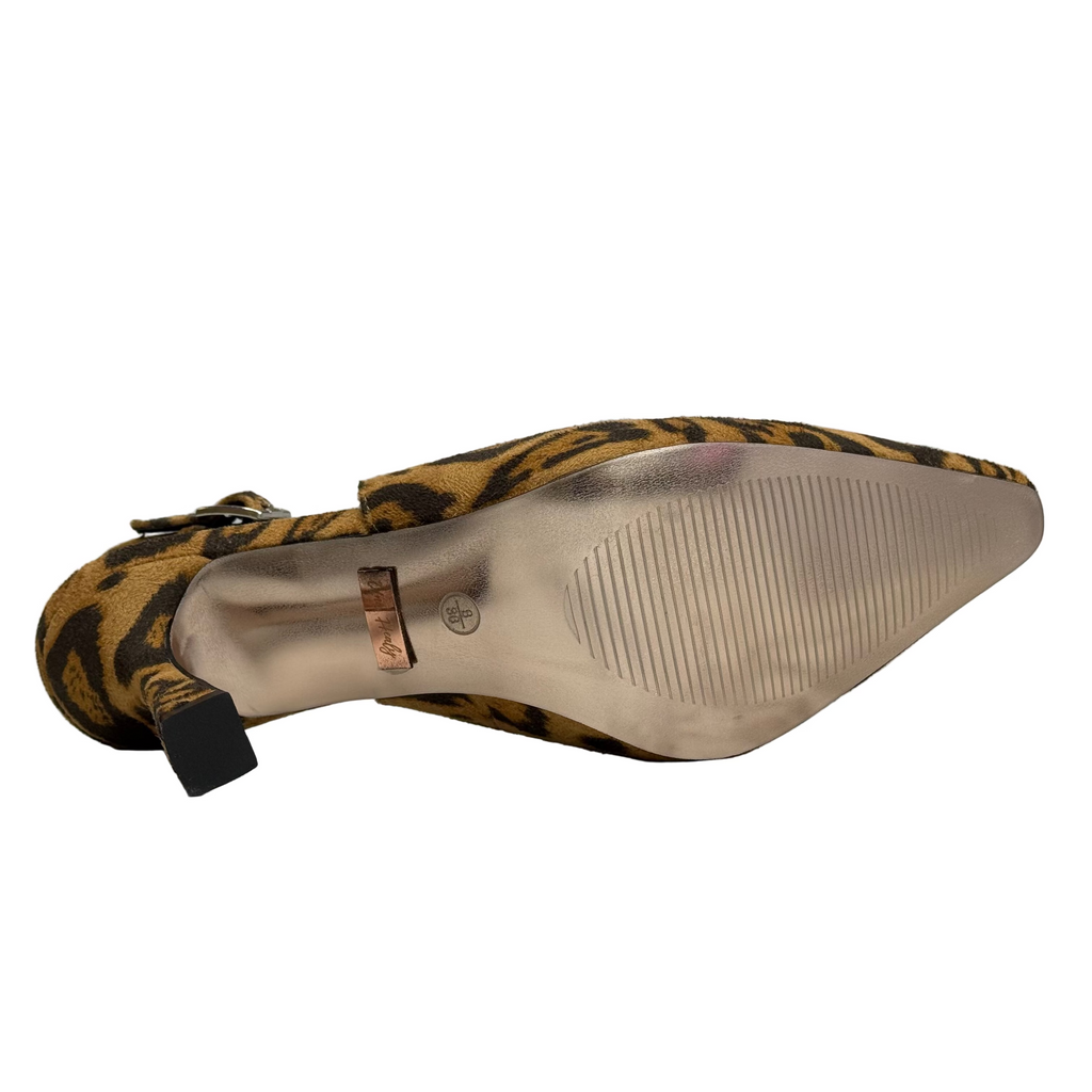 Una Healy Womens Let the Mystery High Heel | Wild Side Cheetah Print
