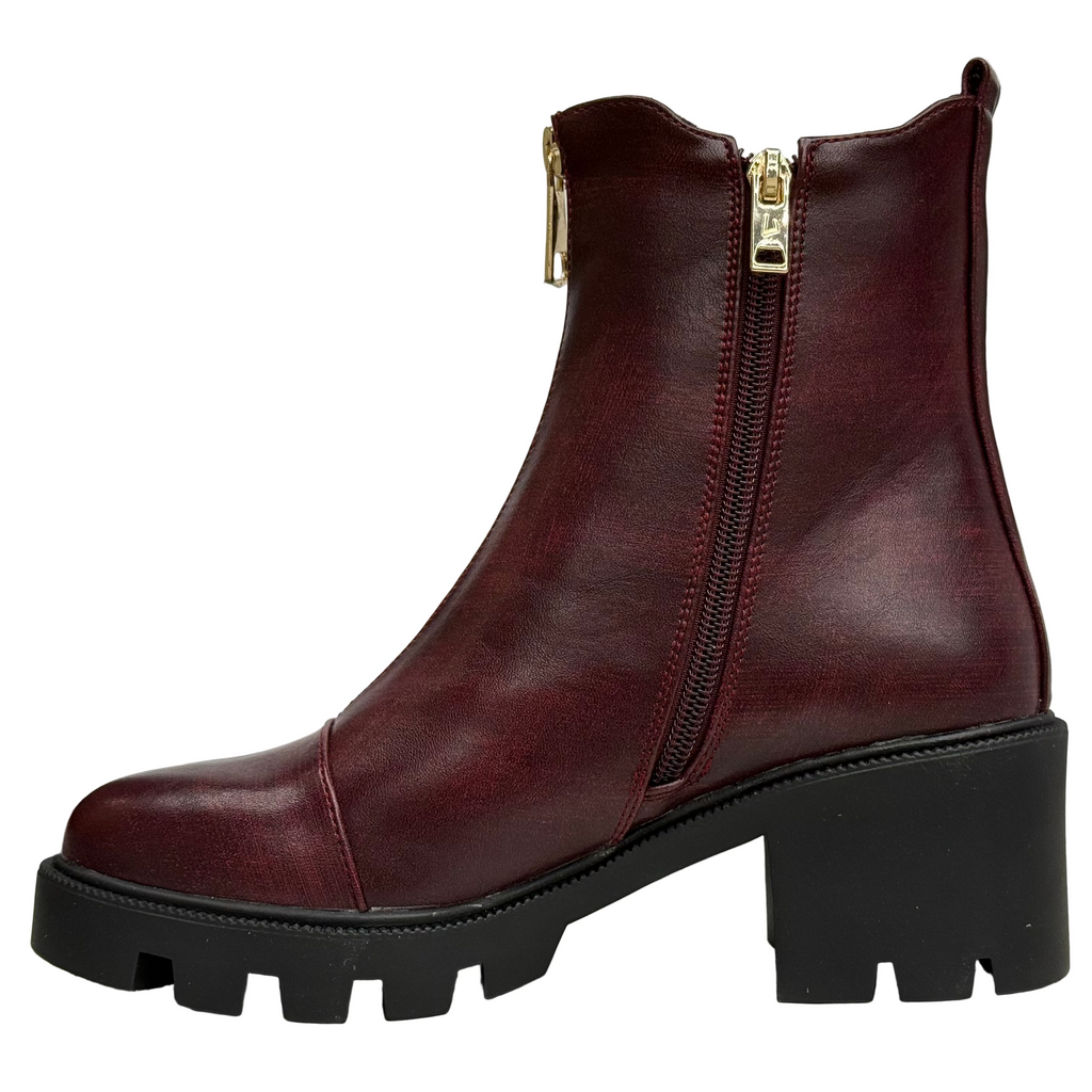 Una Healy Womens I'm Sorry Chelsea Boot | Baked Cherry Red