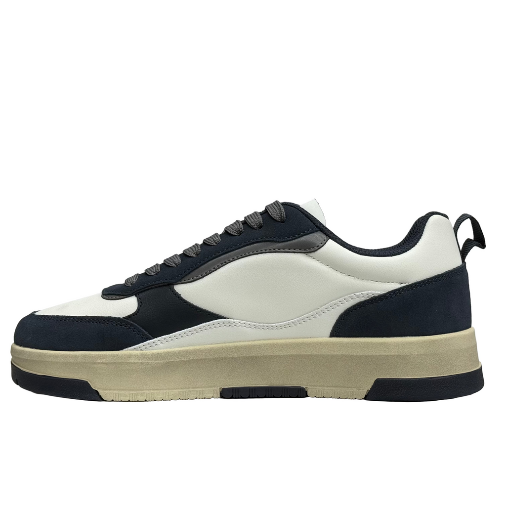 Napapijiri Mens Dust Leather Trainers | White / Navy