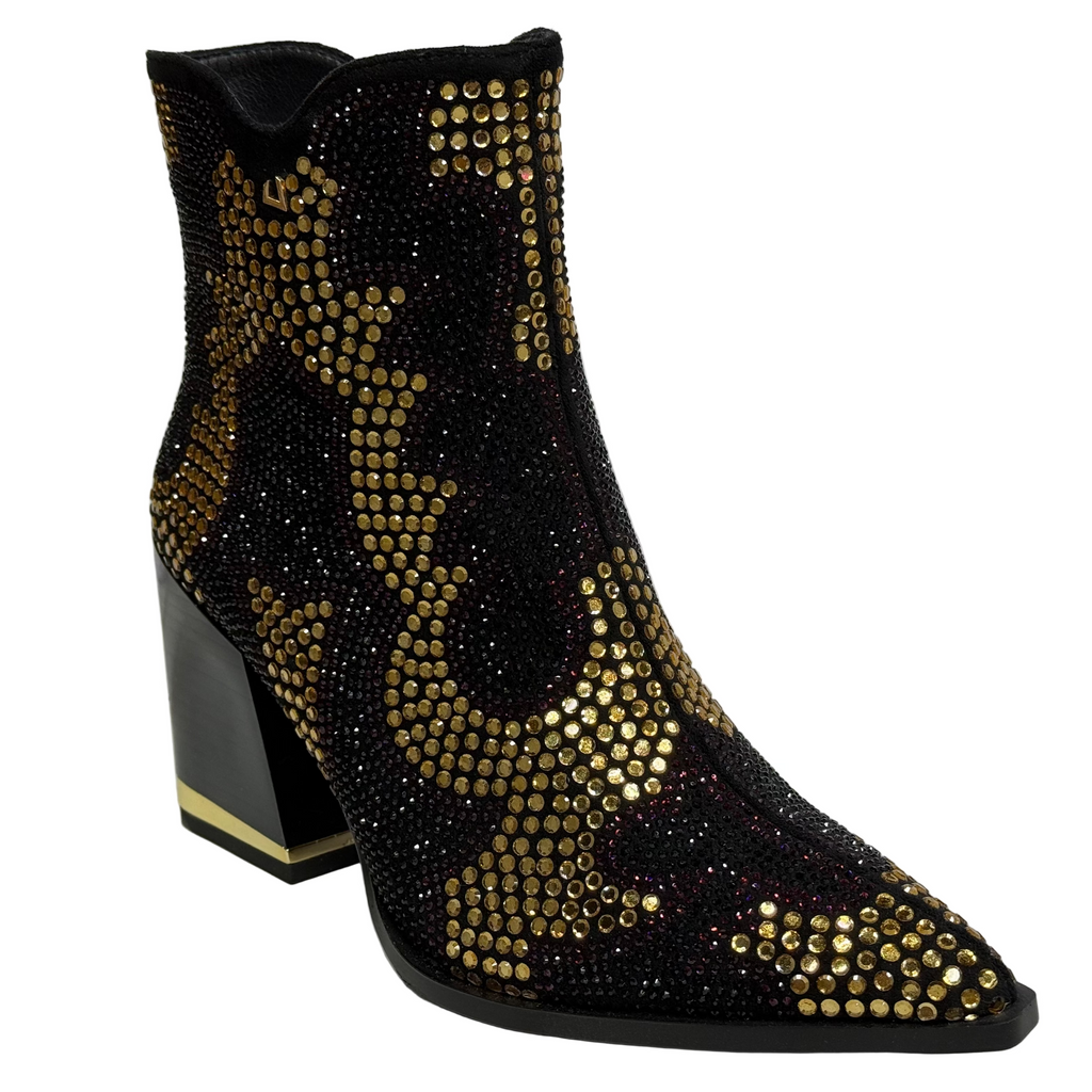 Una Healy Womens If I Had A Boat Ankle Boot | Black Bling