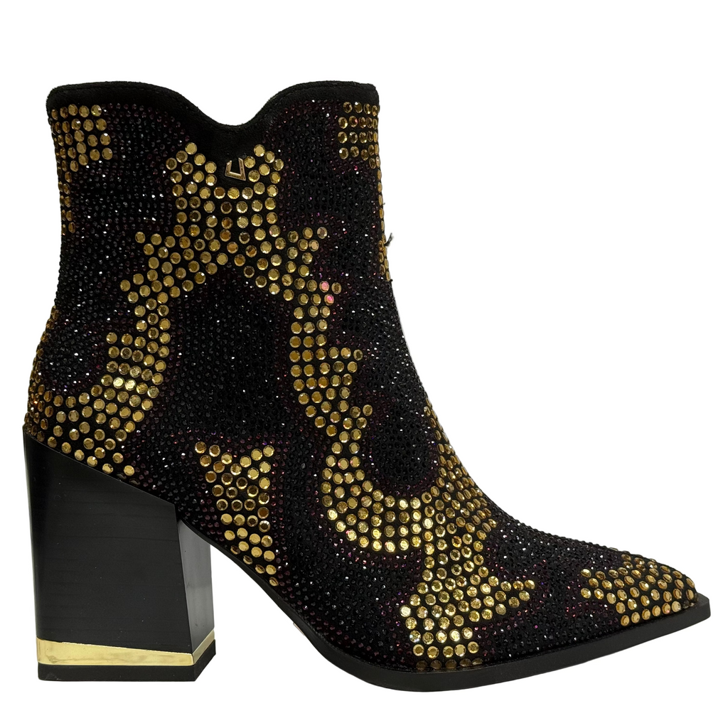 Una Healy Womens If I Had A Boat Ankle Boot | Black Bling