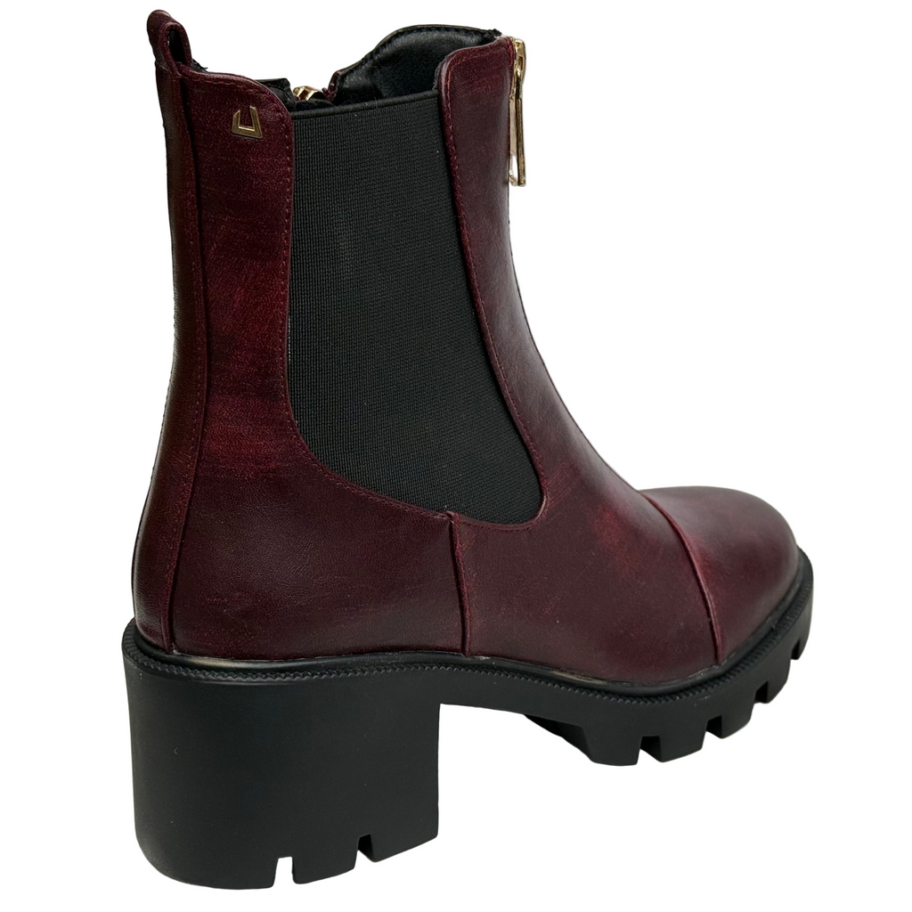 Una Healy Womens I'm Sorry Chelsea Boot | Baked Cherry Red