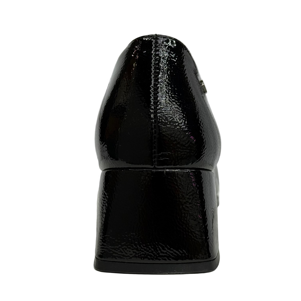 Una Healy Womens Wagon Wheel Patent Shoe | Black
