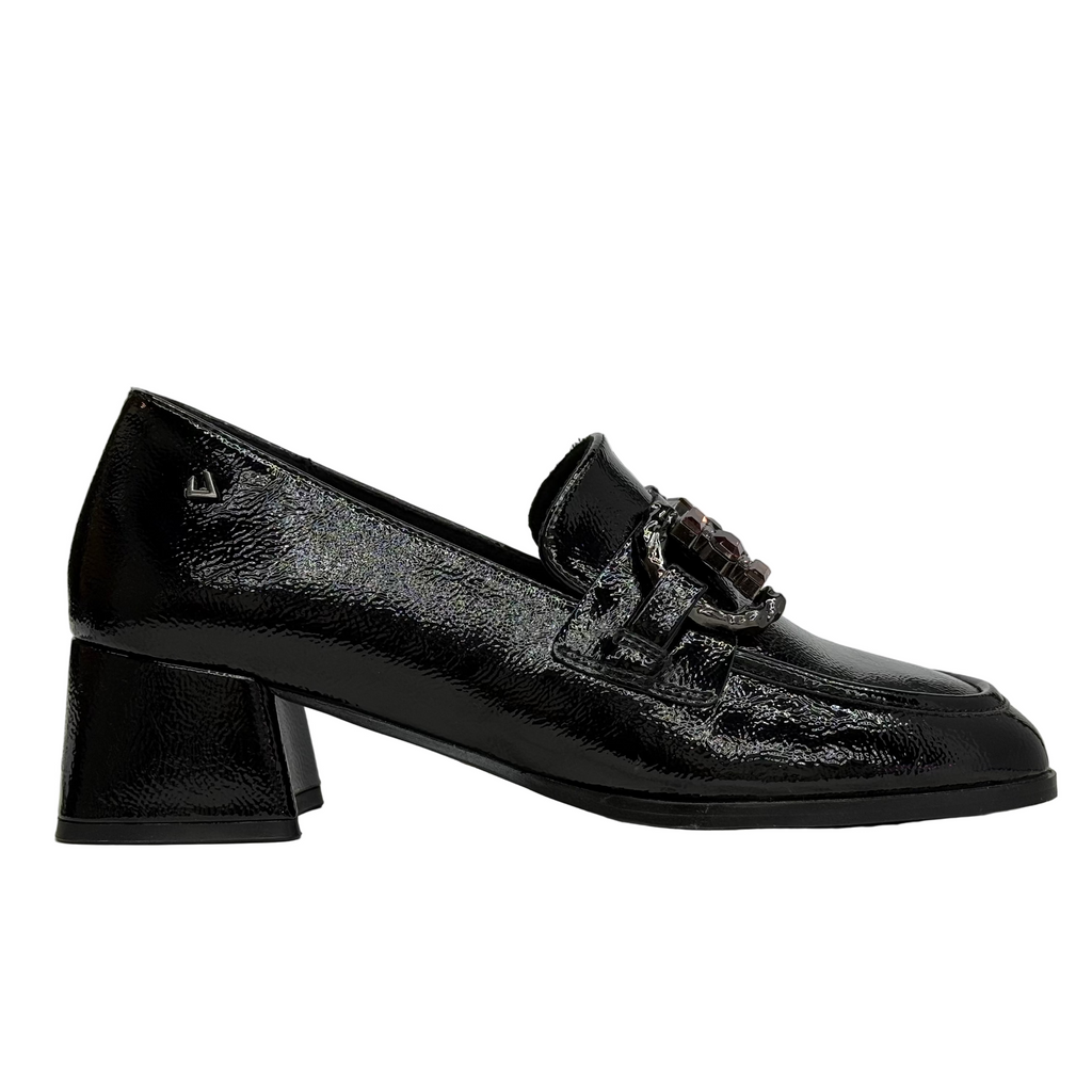 Una Healy Womens Wagon Wheel Patent Shoe | Black