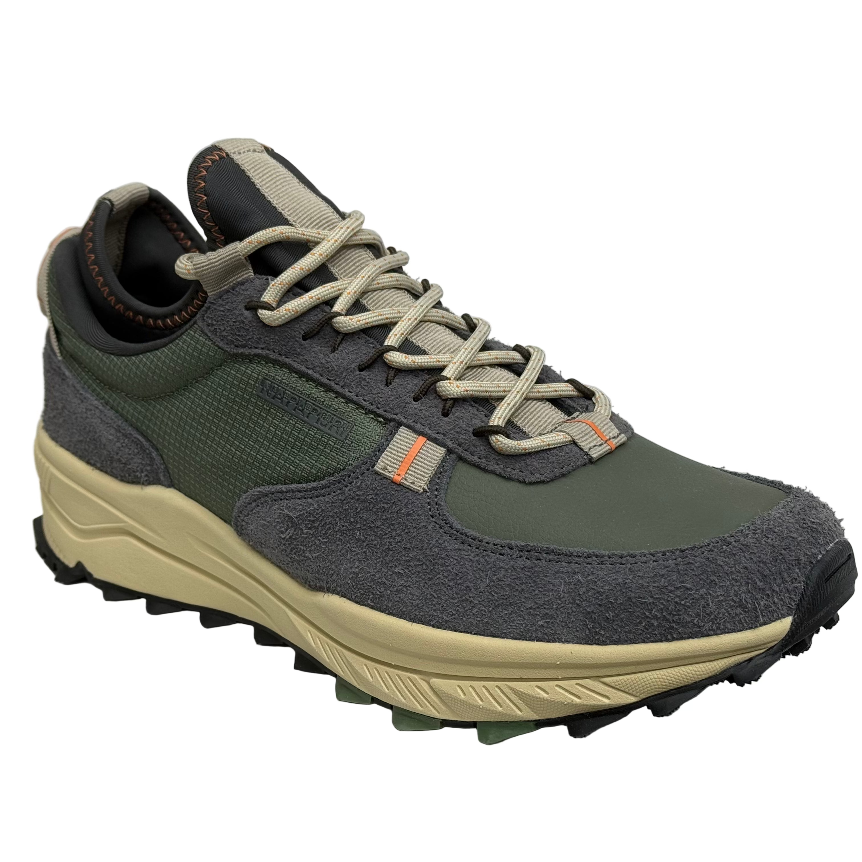 Napapijiri Mens Vortec Suede Slip On Trainers | Green / Blue