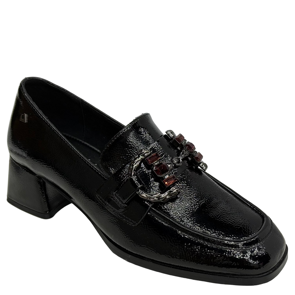 Una Healy Womens Wagon Wheel Patent Shoe | Black
