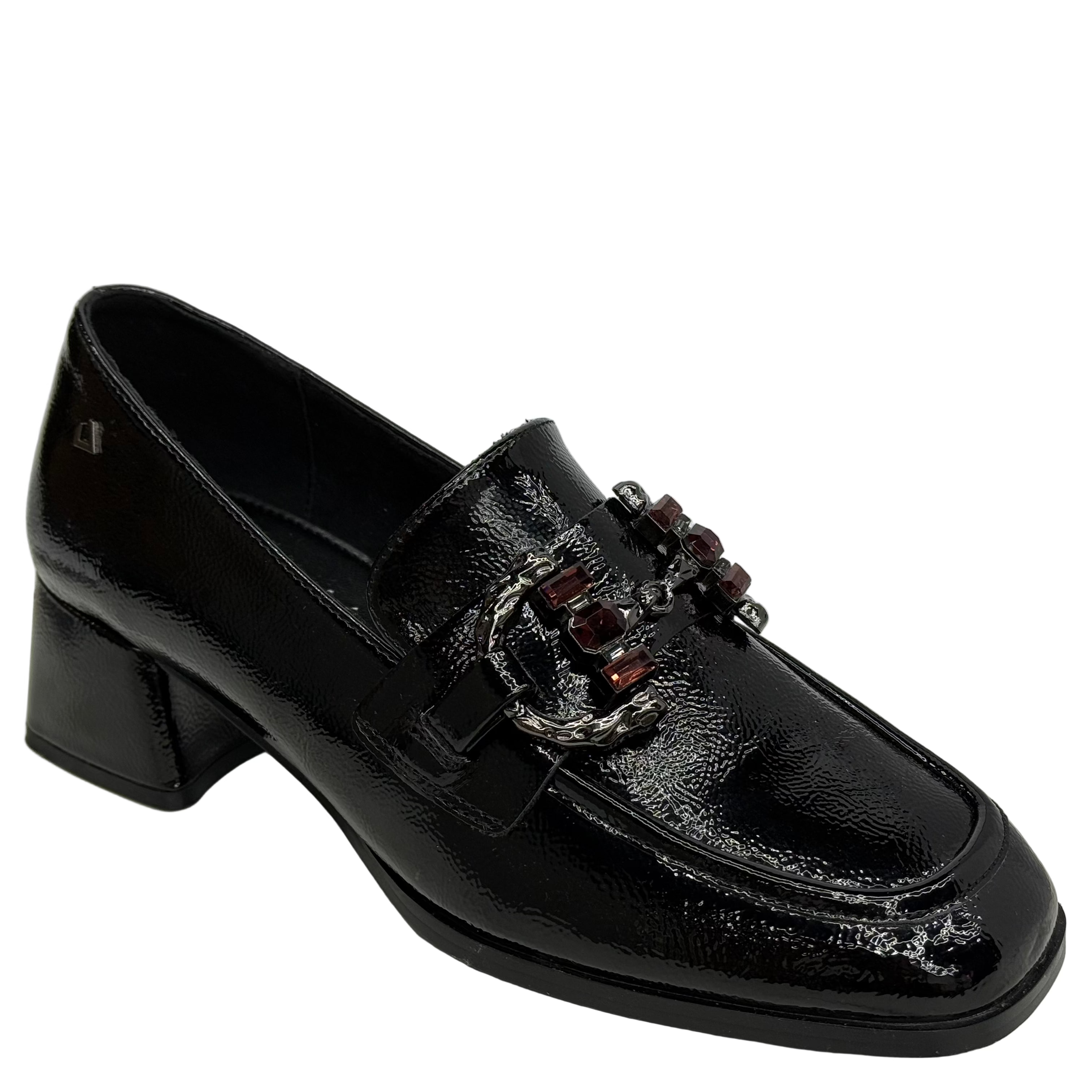 Una Healy Womens Wagon Wheel Patent Shoe | Black