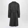 Grey wool double-breasted coat